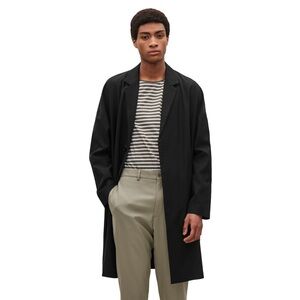 COS Men's Black Trench Coat Dropped Shoulder Coat In Black 38 Regular